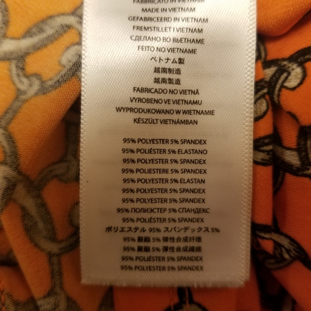 Michael Kors Orange Chain Link Pattern Dress Xs - image 7